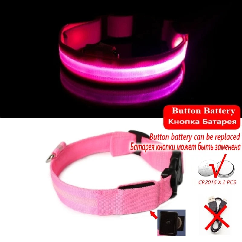 LED Glow Dog Collar, USB Charging