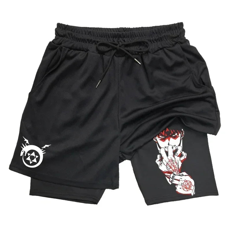 Rorona Zoro Double-layer Compression Shorts Men's