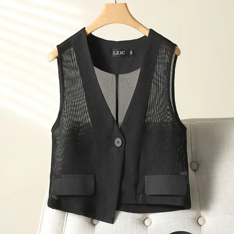 Women's Sleeveless Gauze Tank-Vest