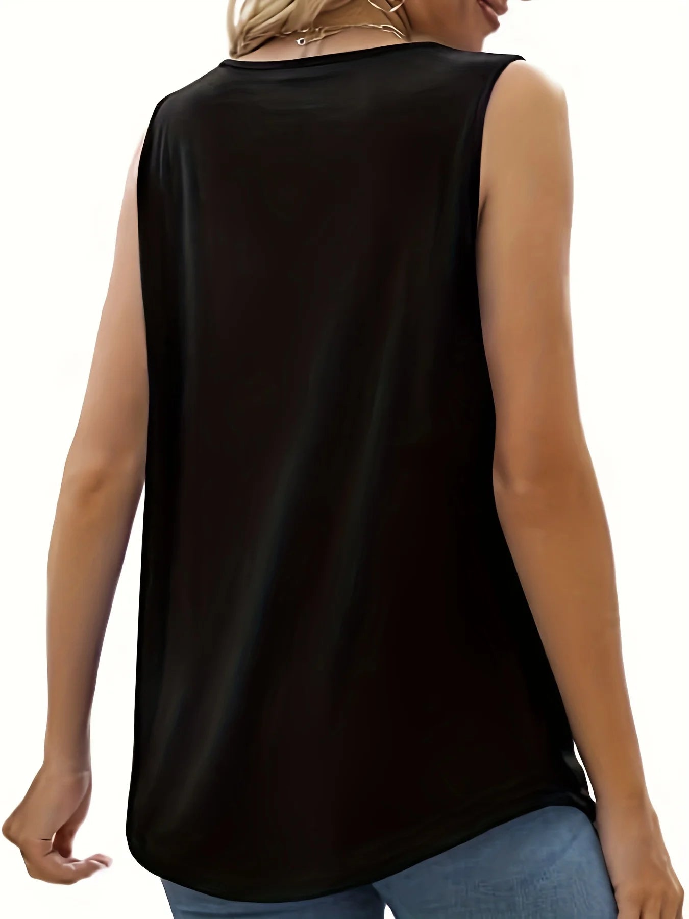 Plus Size Women's Lace Trim Tank Top