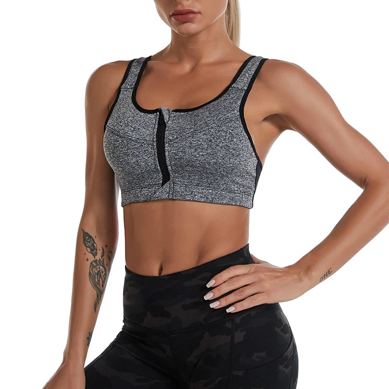Plus Size Sports Bras with Front Zipper