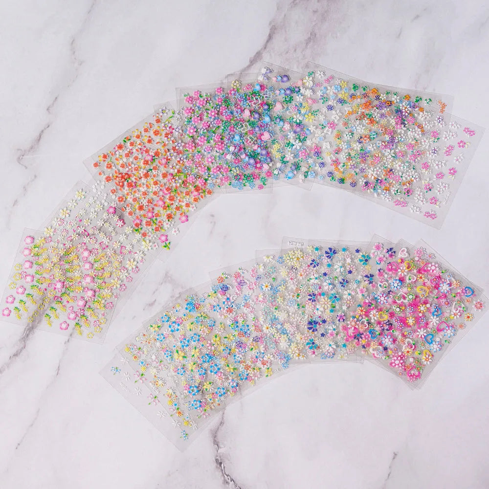 30Pcs Miniso Kawaii 3D Glitter Nail Stickers Hello Kitty Cartoon Design For Nail Decals Supplies KT Cat Stickers Press on Nails^