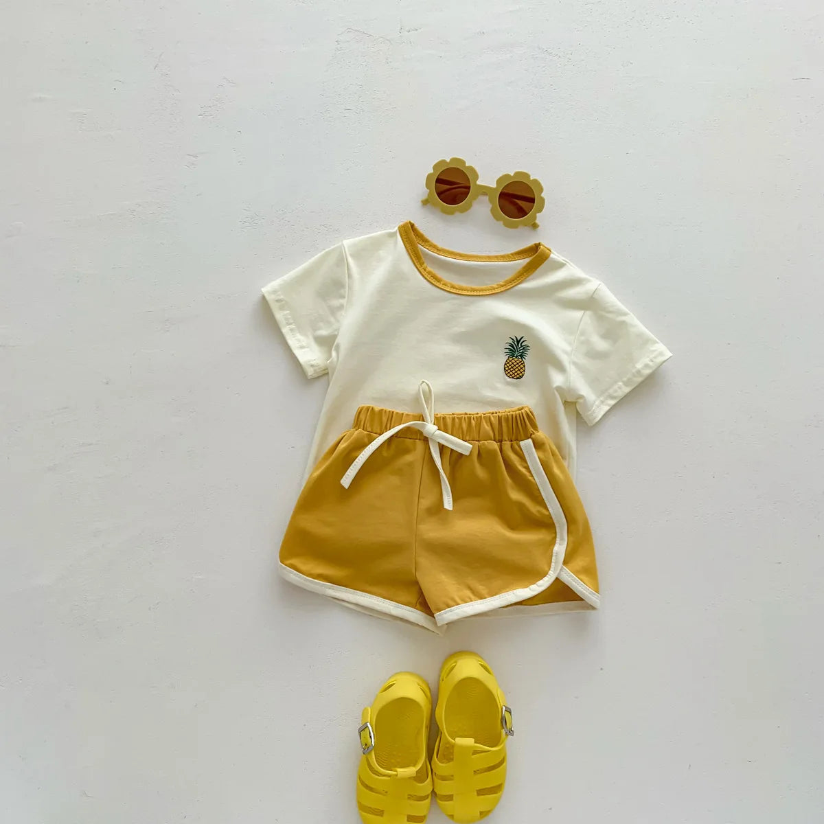 Baby & Toddler Short Sleeve Tracksuits with Embroidery, 2 Piece Set