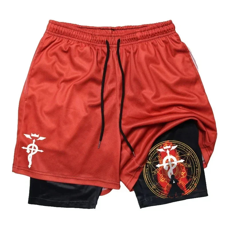 Rorona Zoro Double-layer Compression Shorts Men's