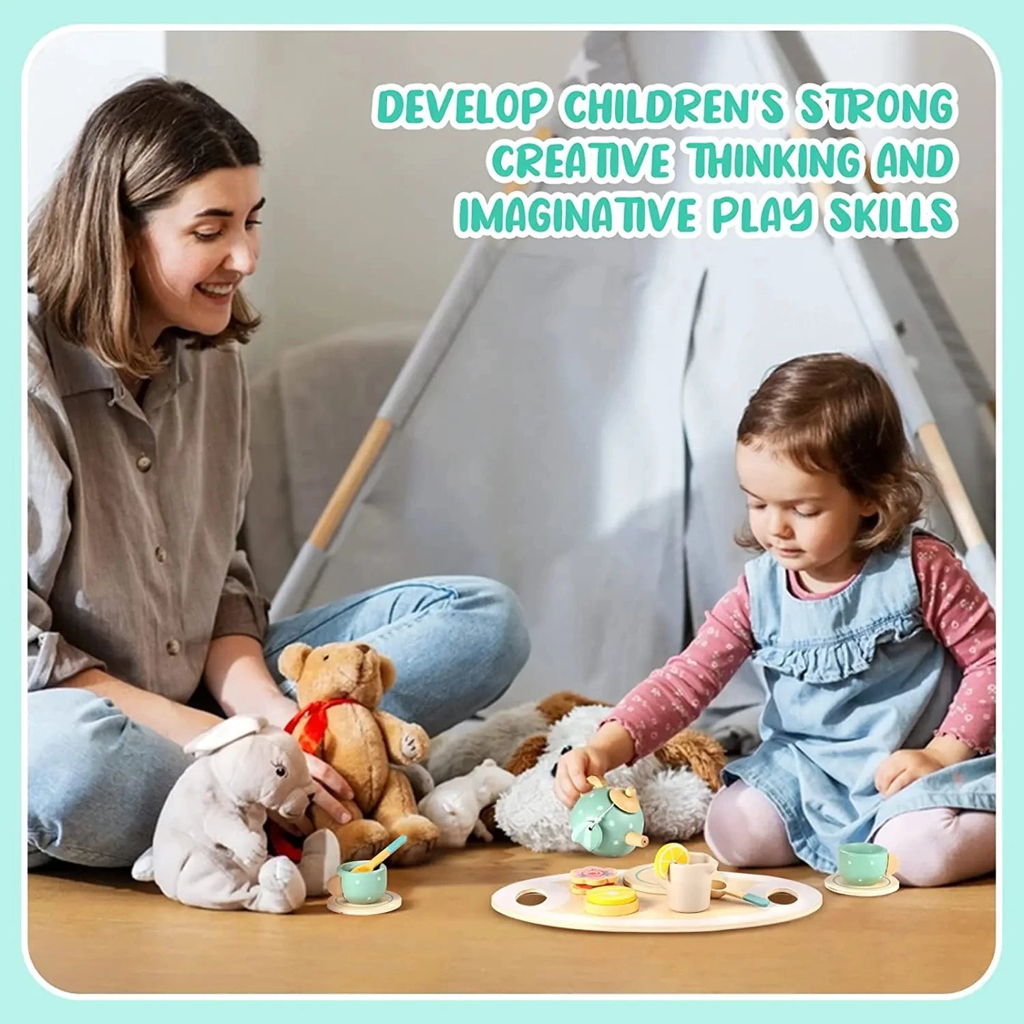 Kids Wooden Tea Party Set