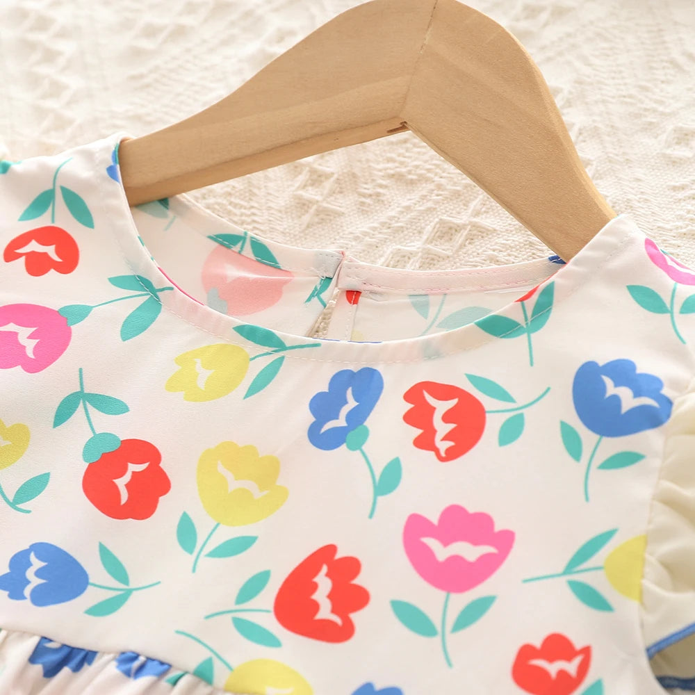 Boutique Floral Print Bow Tie Dress