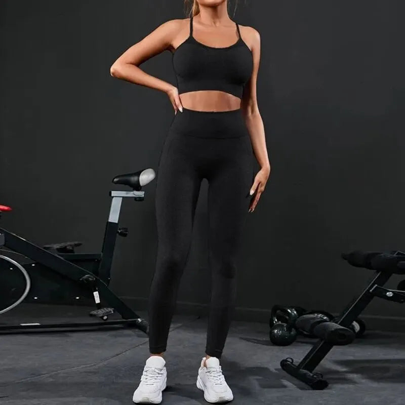 2 Pieces Women's Seamless Yoga Set Workout Sportswear