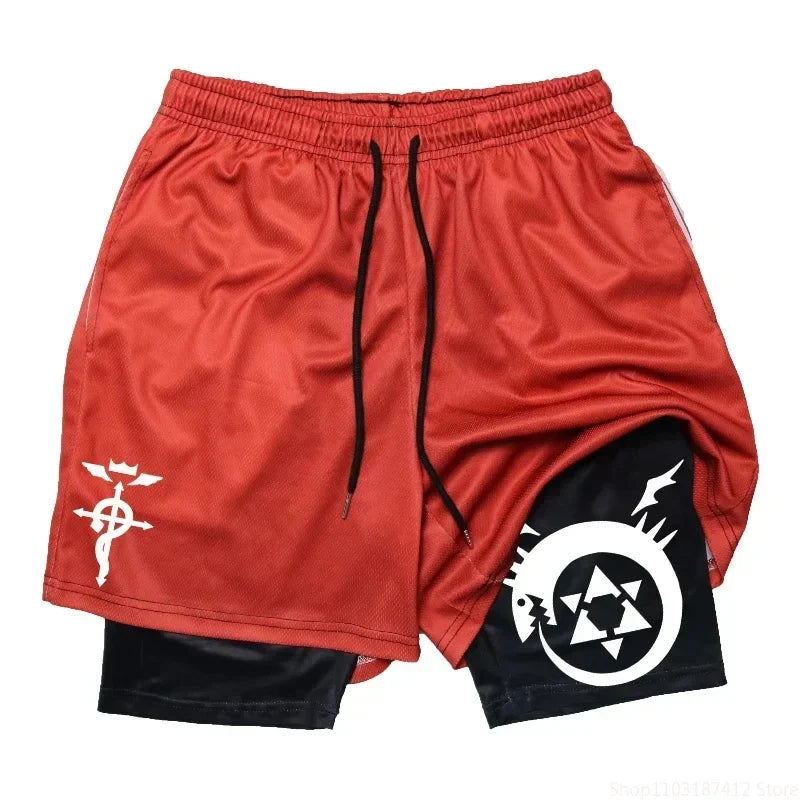 Rorona Zoro Double-layer Compression Shorts Men's