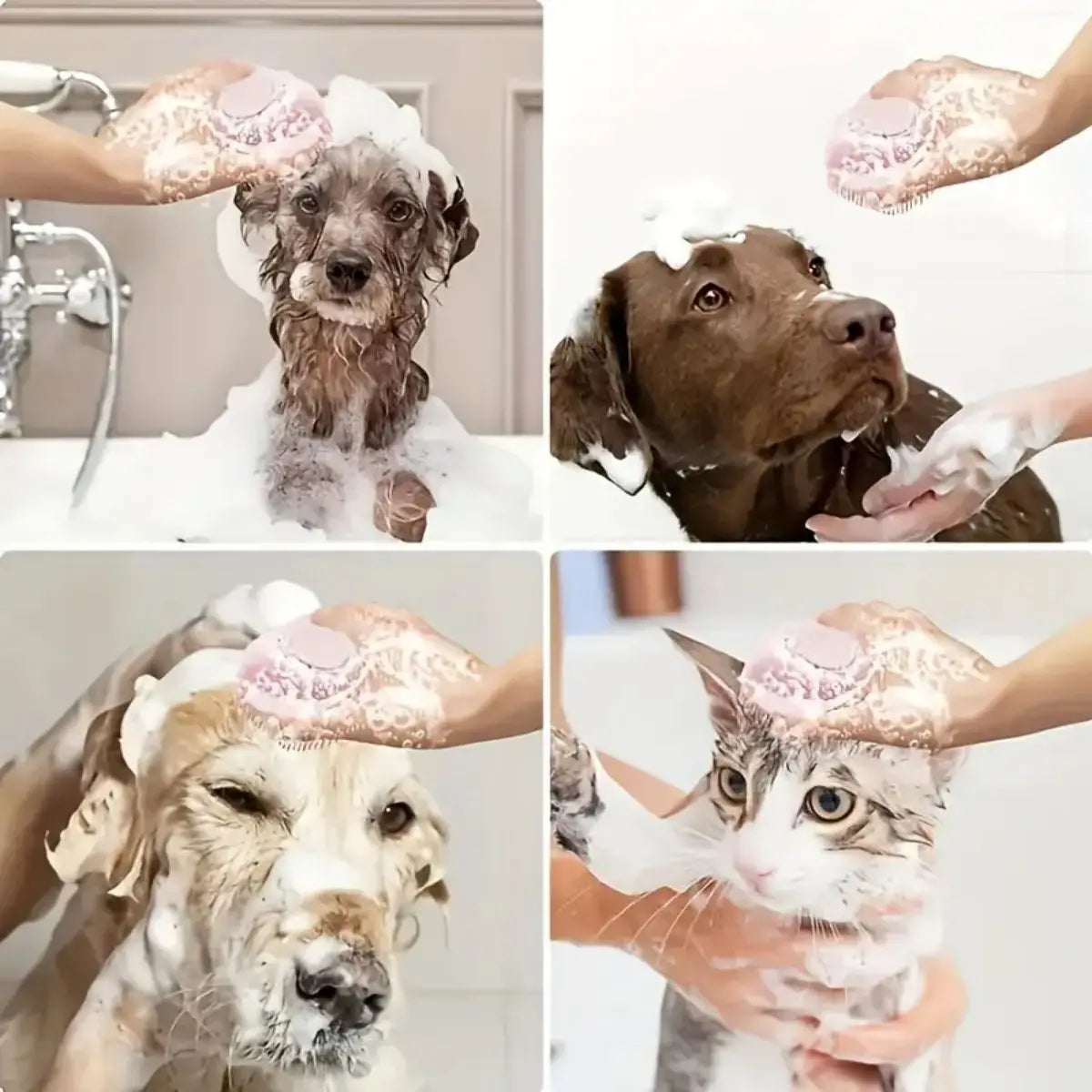 1pc Soft Silicone Pet Bath Soap Dispenser Brush