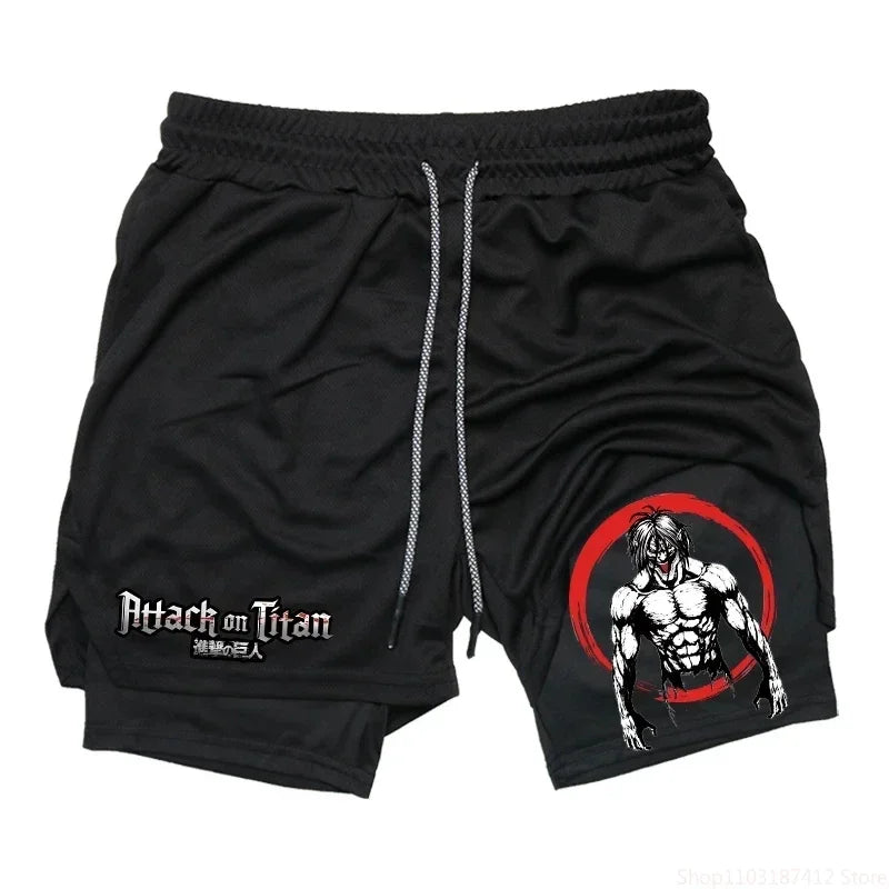 Rorona Zoro Double-layer Compression Shorts Men's