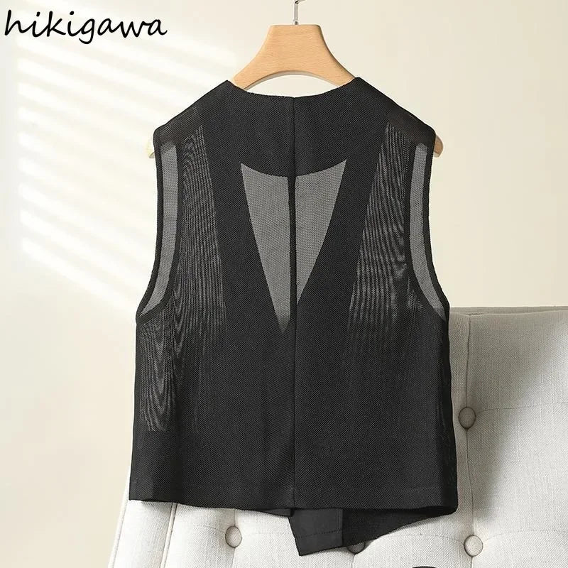 Women's Sleeveless Gauze Tank-Vest