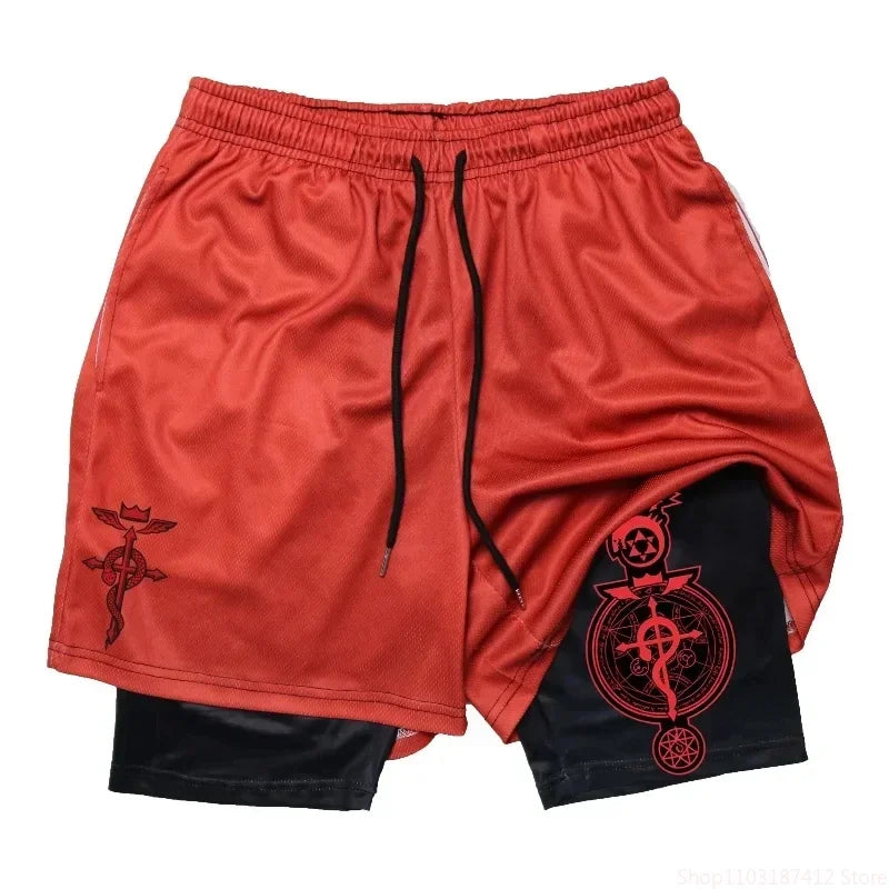 Rorona Zoro Double-layer Compression Shorts Men's