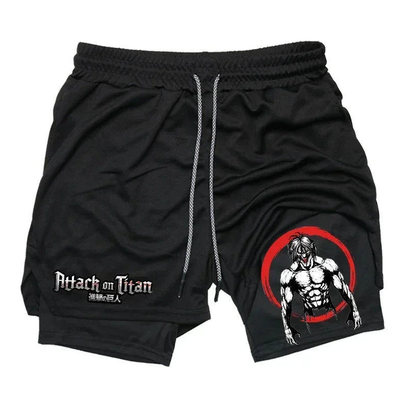 Rorona Zoro Double-layer Compression Shorts Men's