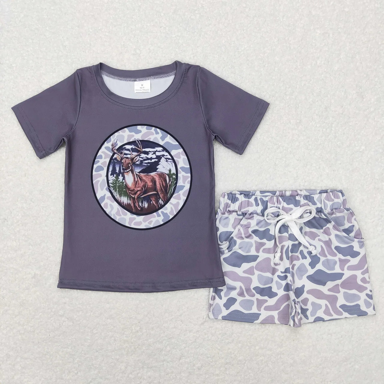 Wholesale Toddler Baby Boy Outfit Children Short Sleeves Black Shirt T-shirt Pockets Shorts Bottom Infant Set Baseball Clothes