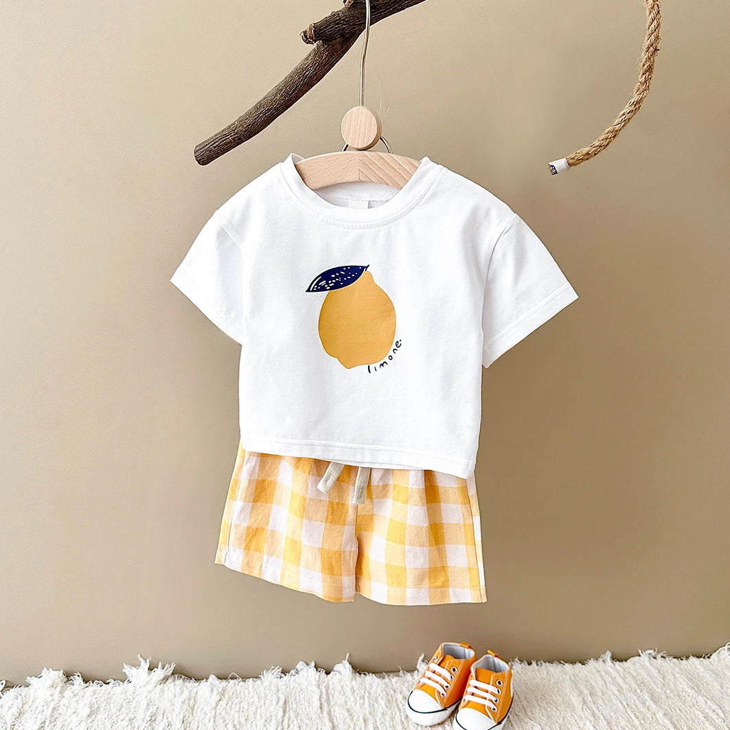 2PCS Baby & Toddler Lemon Shirt & Short set.