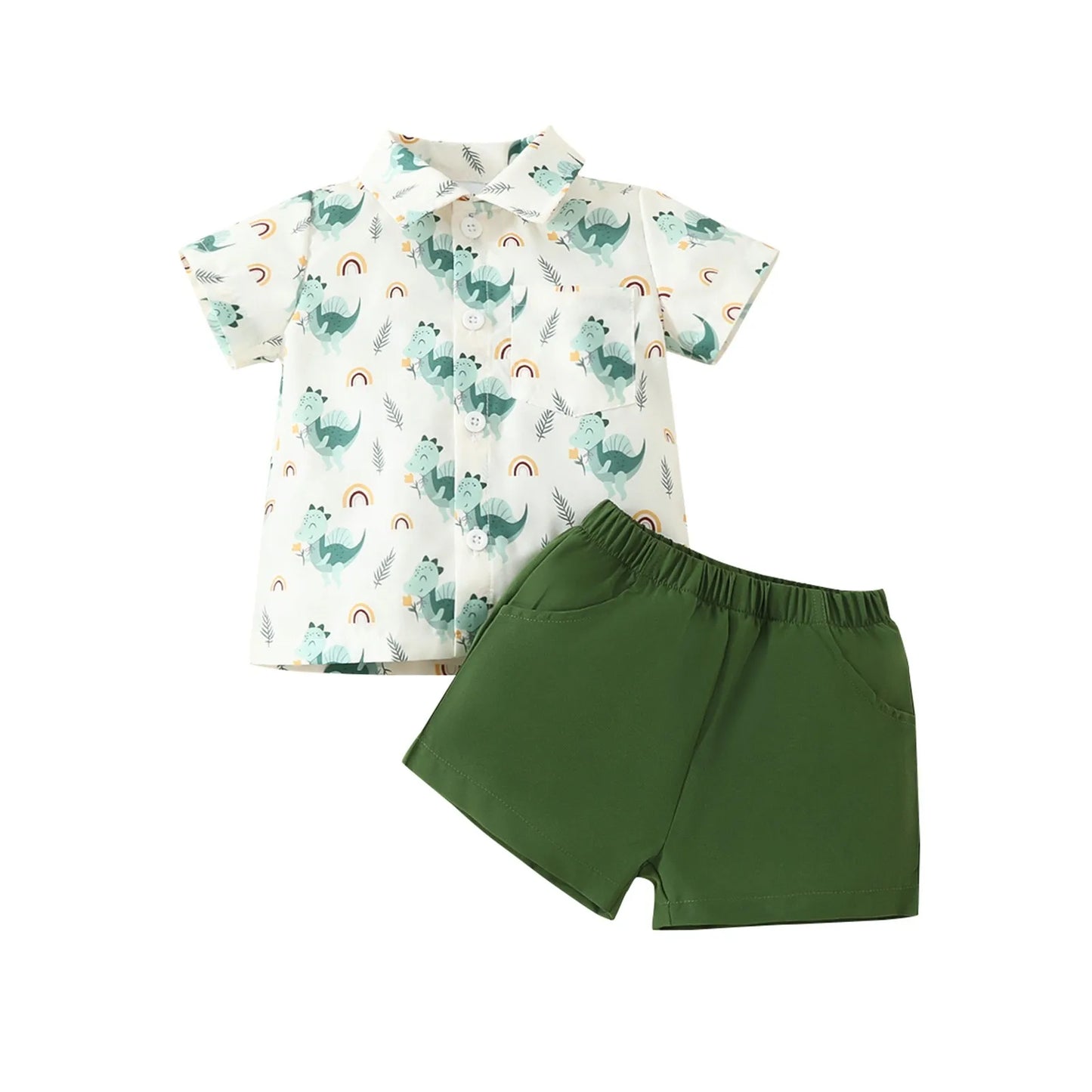 Boys 2 Piece Shirt Shorts Set