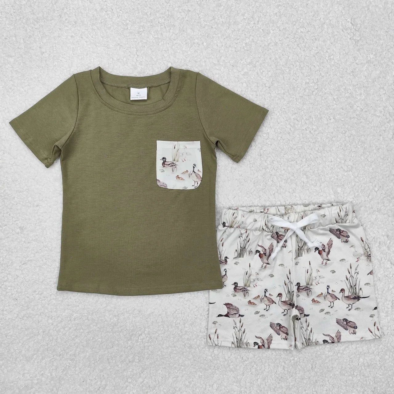 Wholesale Toddler Baby Boy Outfit Children Short Sleeves Black Shirt T-shirt Pockets Shorts Bottom Infant Set Baseball Clothes