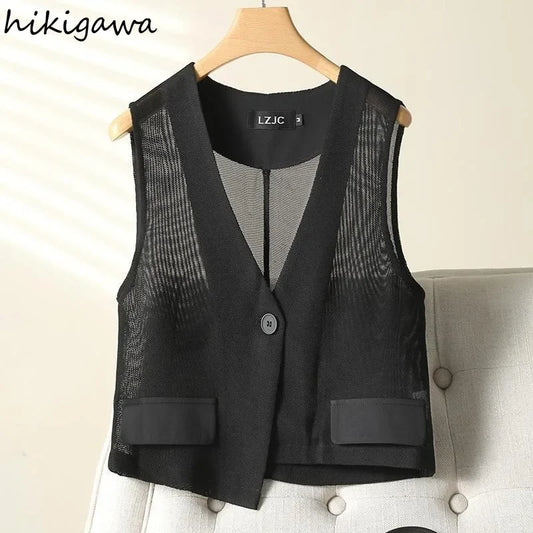 Women's Sleeveless Gauze Tank-Vest