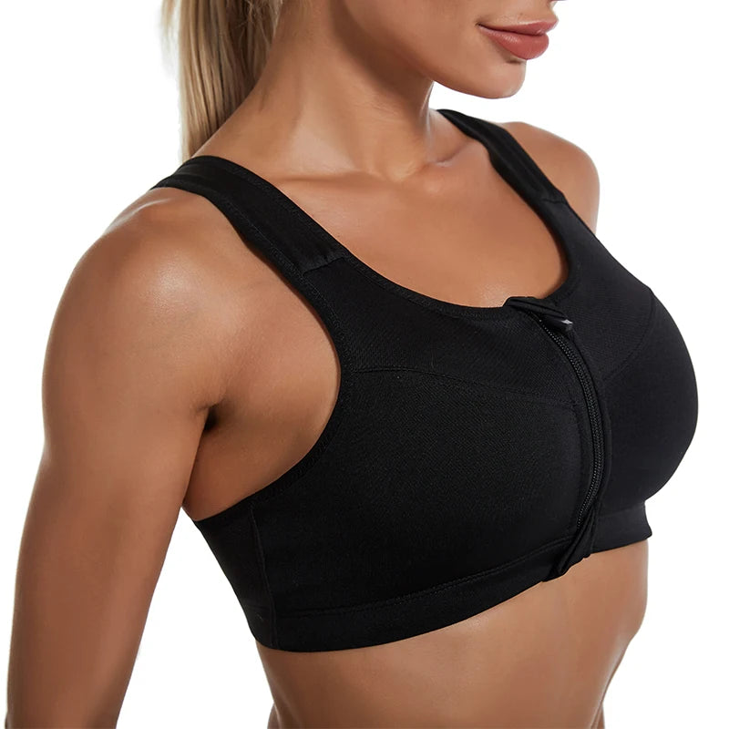 Plus Size Sports Bras with Front Zipper