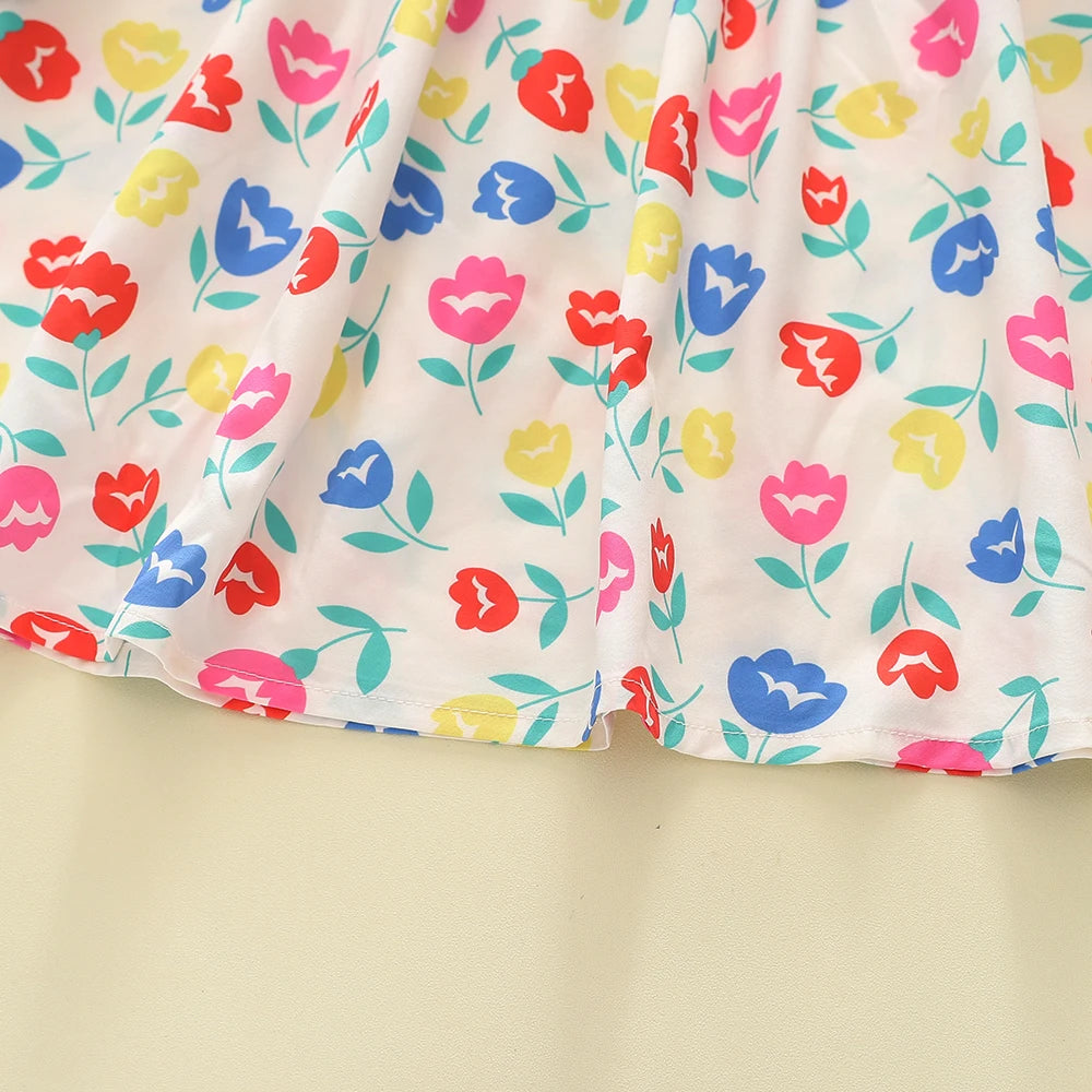 Boutique Floral Print Bow Tie Dress