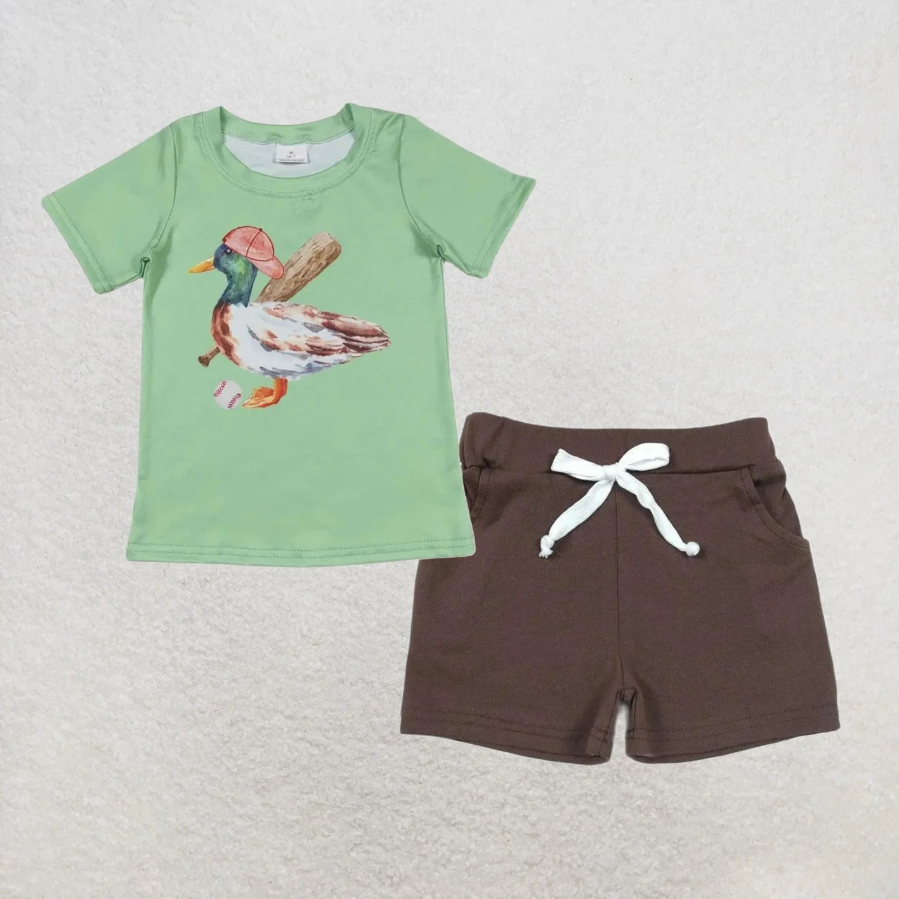 Wholesale Toddler Baby Boy Outfit Children Short Sleeves Black Shirt T-shirt Pockets Shorts Bottom Infant Set Baseball Clothes