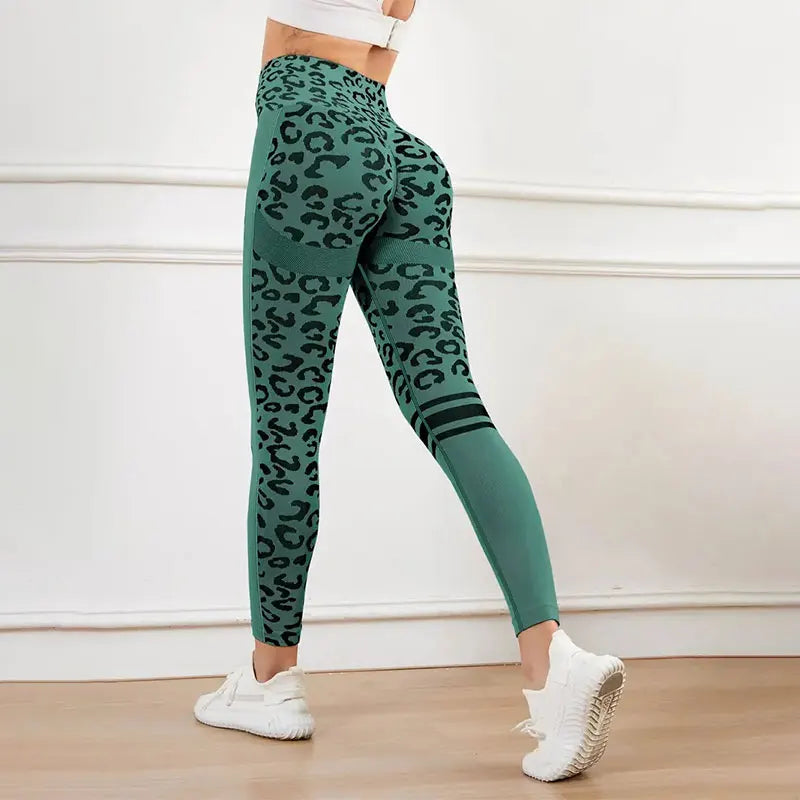 Women's Leopard Print Seamless Quick Drying Fitness Pants
