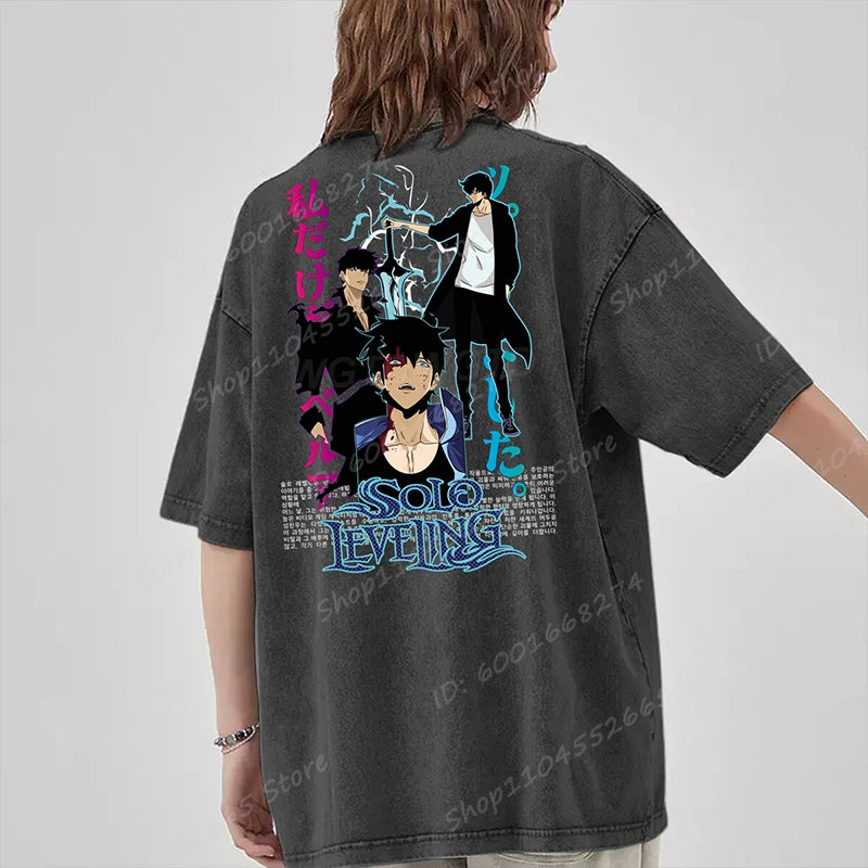 Unisex Oversized Anime Sung Jinwoo Solo Leveling T-shirts