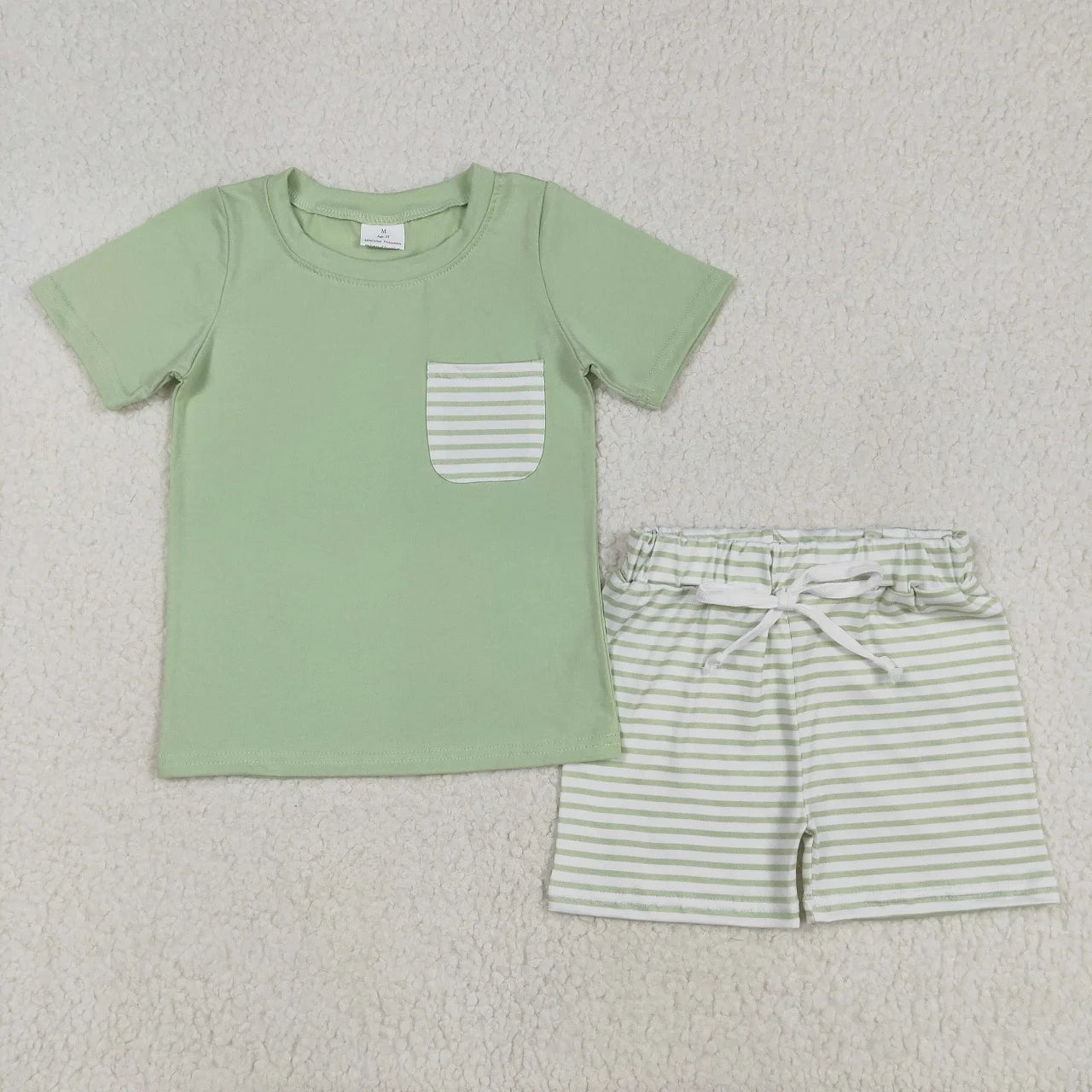 Wholesale Toddler Baby Boy Outfit Children Short Sleeves Black Shirt T-shirt Pockets Shorts Bottom Infant Set Baseball Clothes