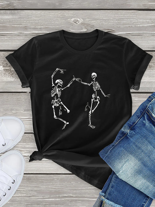 Dancing Skeletons Print T-Shirt