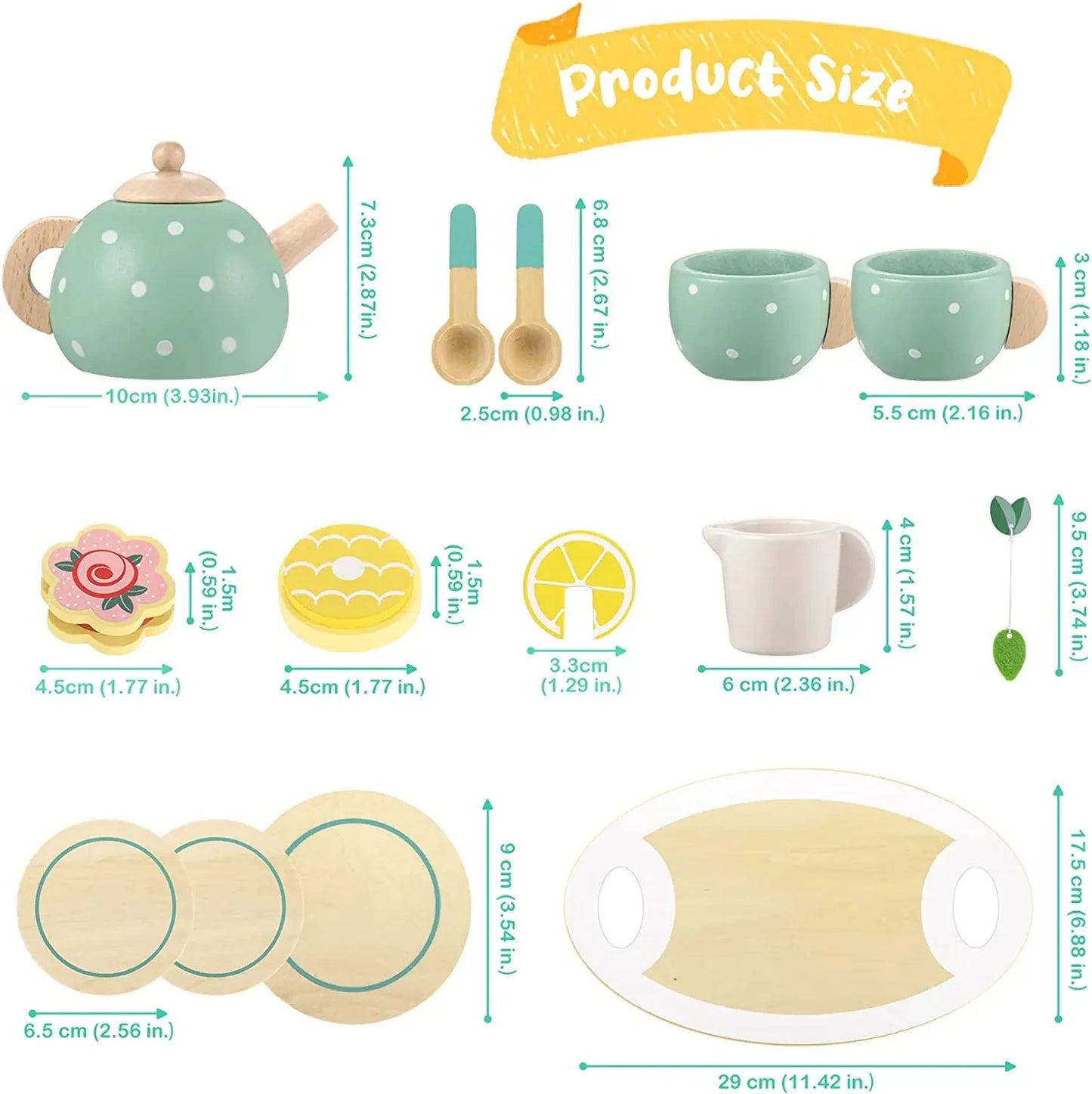 Kids Wooden Tea Party Set