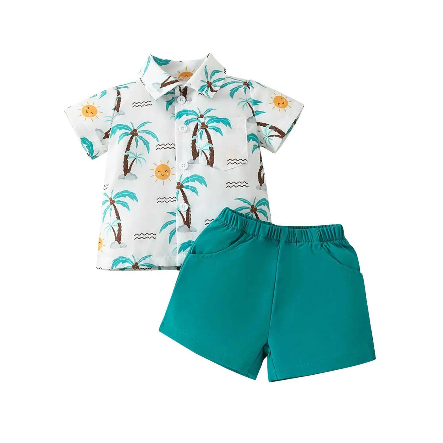 Boys 2 Piece Shirt Shorts Set