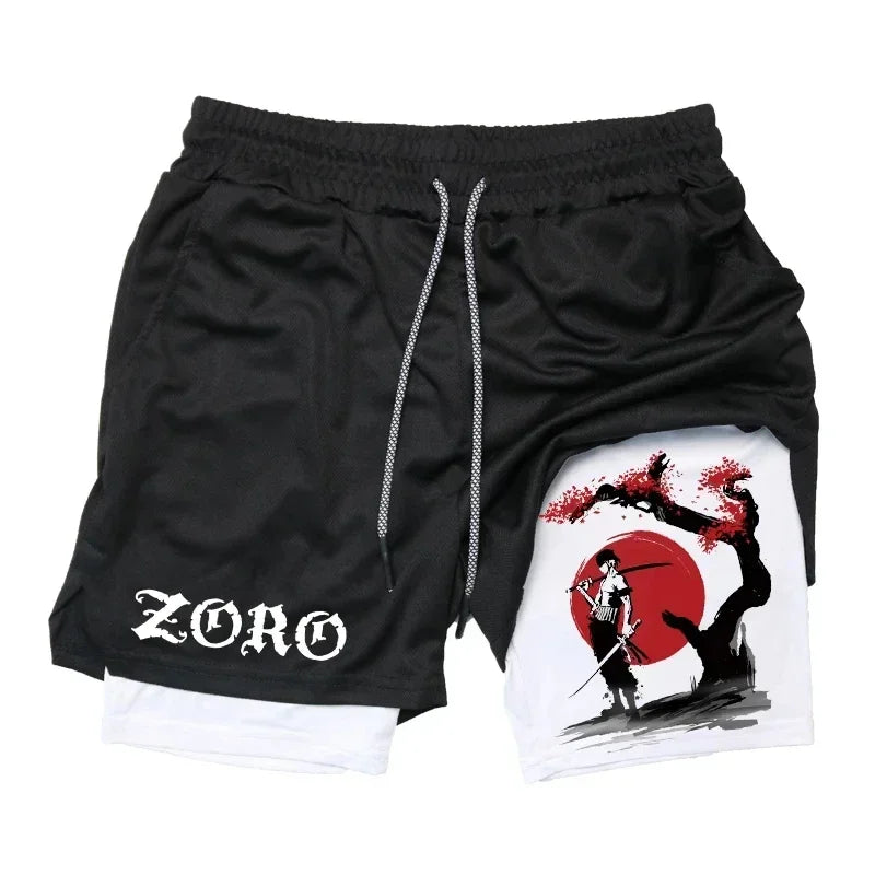 Rorona Zoro Double-layer Compression Shorts Men's
