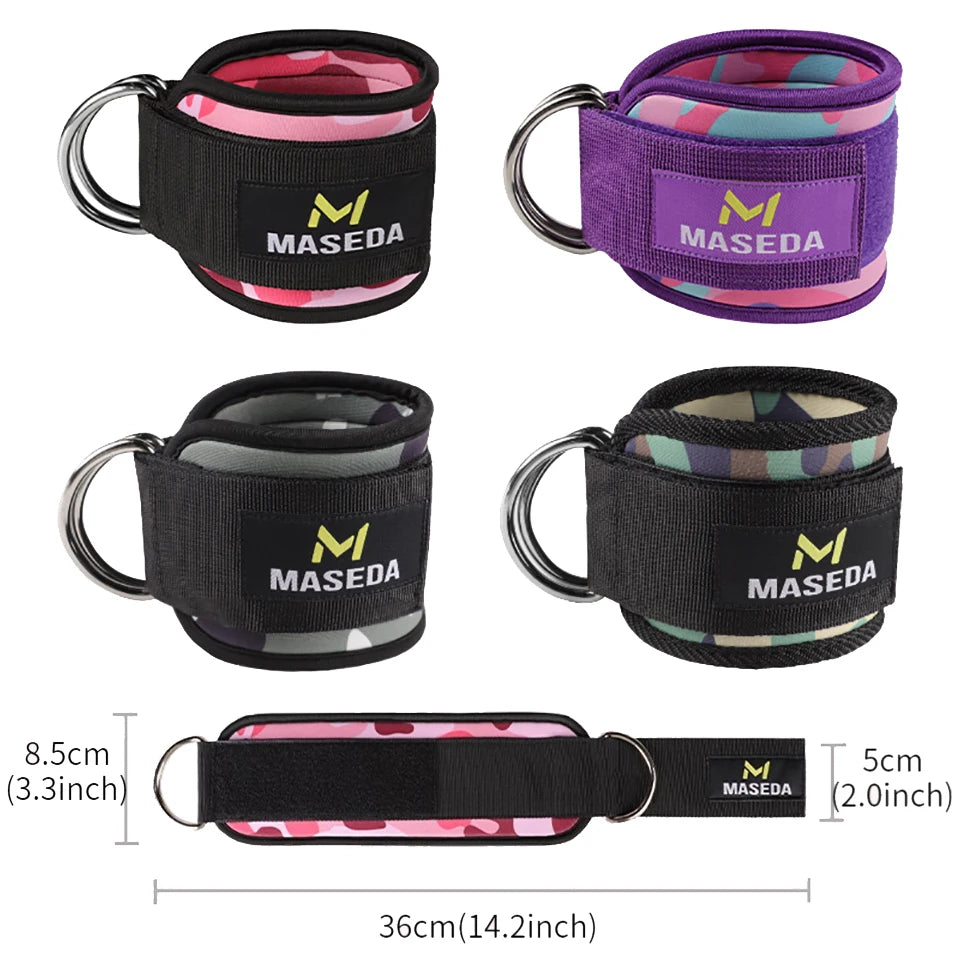 Adjustable Fitness Ankle Straps D-Ring Support Cuffs