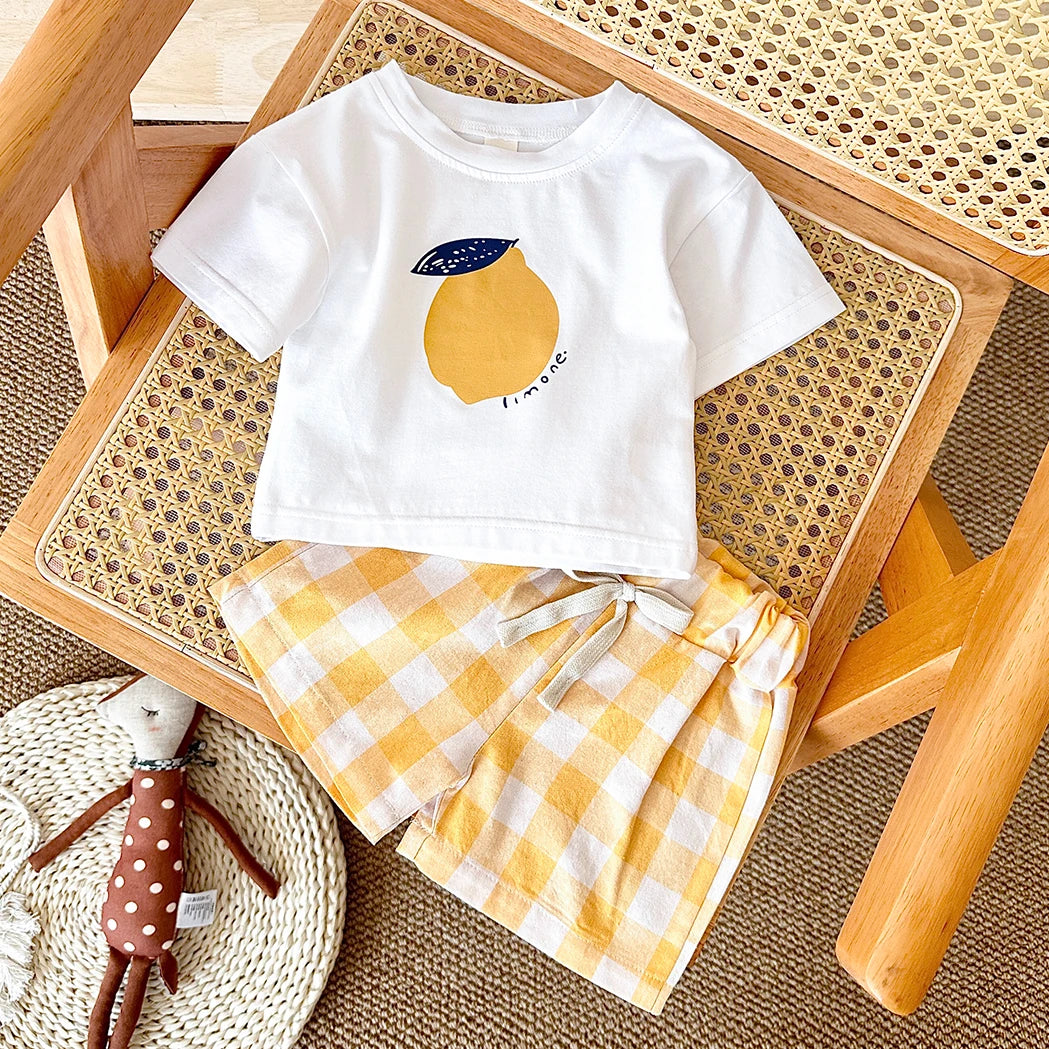 2PCS Baby & Toddler Lemon Shirt & Short set.