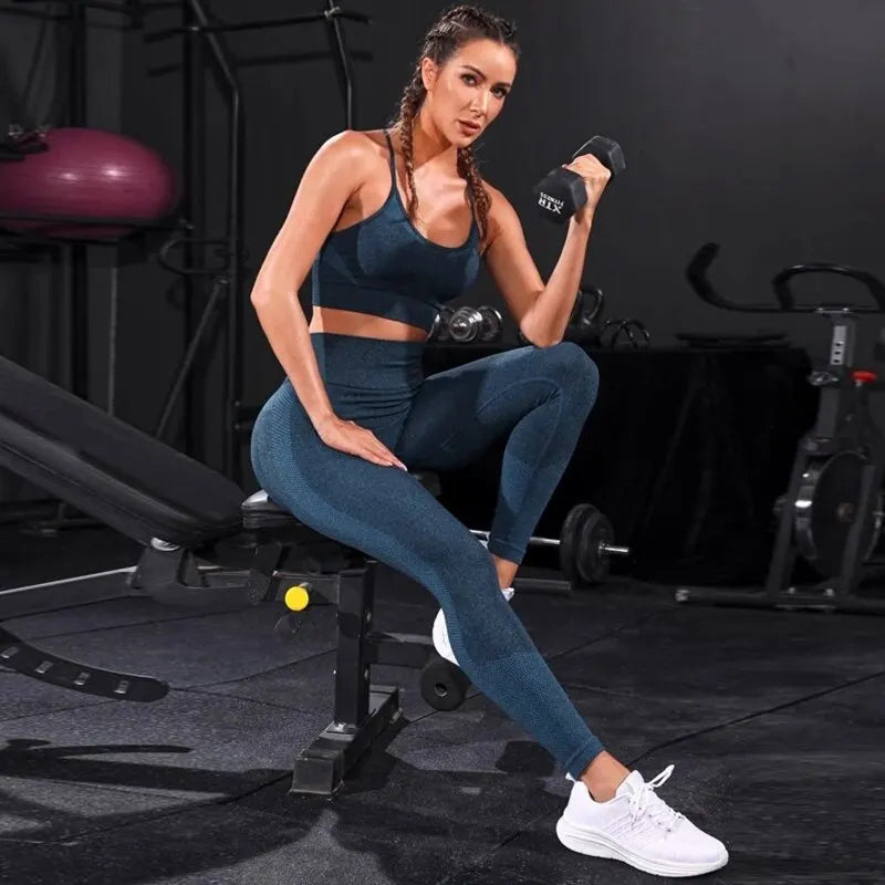 2 Pieces Women's Seamless Yoga Set Workout Sportswear