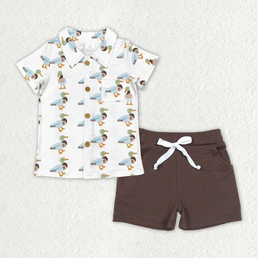 Wholesale Toddler Baby Boy Outfit Children Short Sleeves Black Shirt T-shirt Pockets Shorts Bottom Infant Set Baseball Clothes