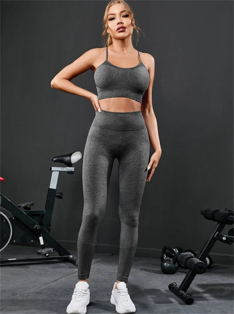 2 Pieces Women's Seamless Yoga Set Workout Sportswear