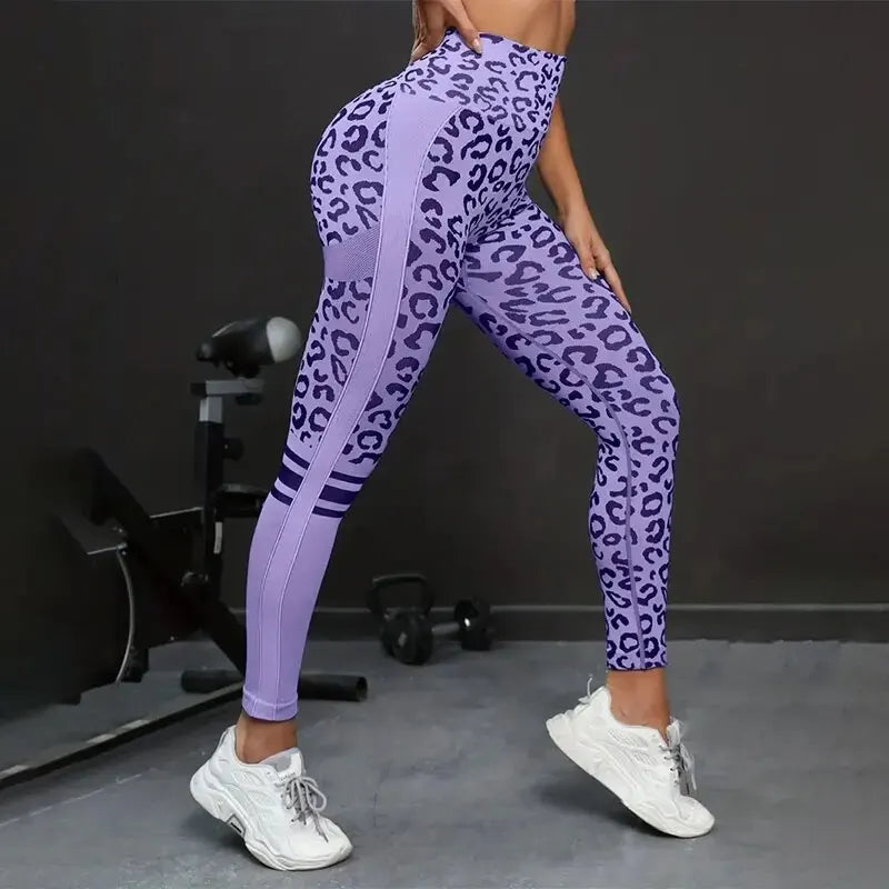 Women's Leopard Print Seamless Quick Drying Fitness Pants