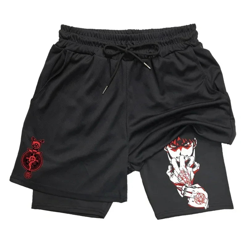Rorona Zoro Double-layer Compression Shorts Men's