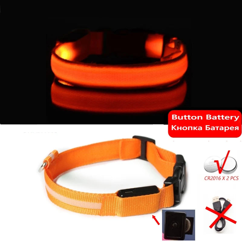 LED Glow Dog Collar, USB Charging