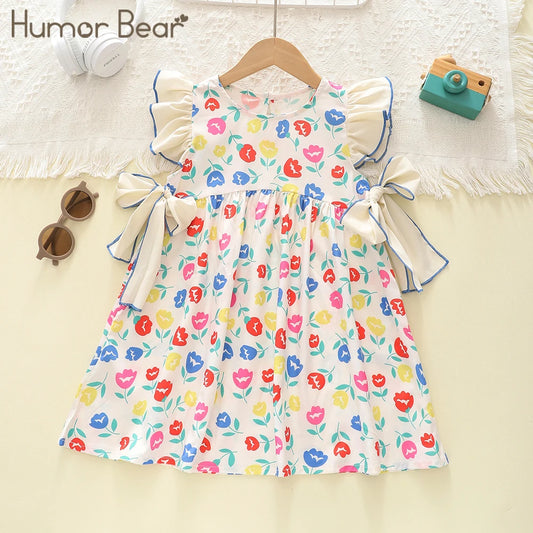 Boutique Floral Print Bow Tie Dress