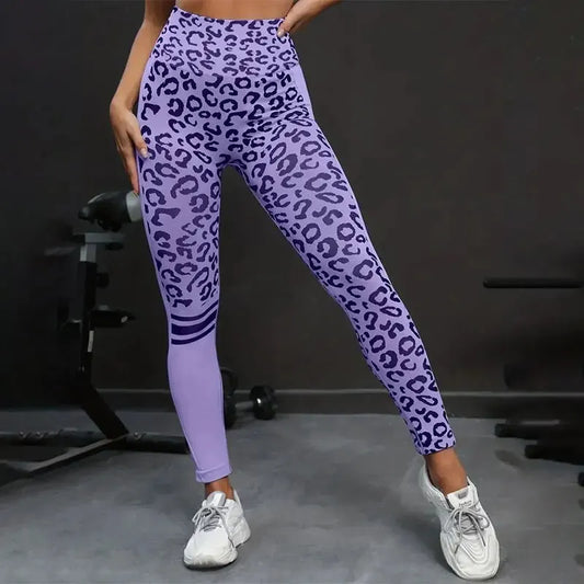 Women's Leopard Print Seamless Quick Drying Fitness Pants