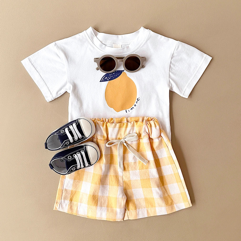 2PCS Baby & Toddler Lemon Shirt & Short set.