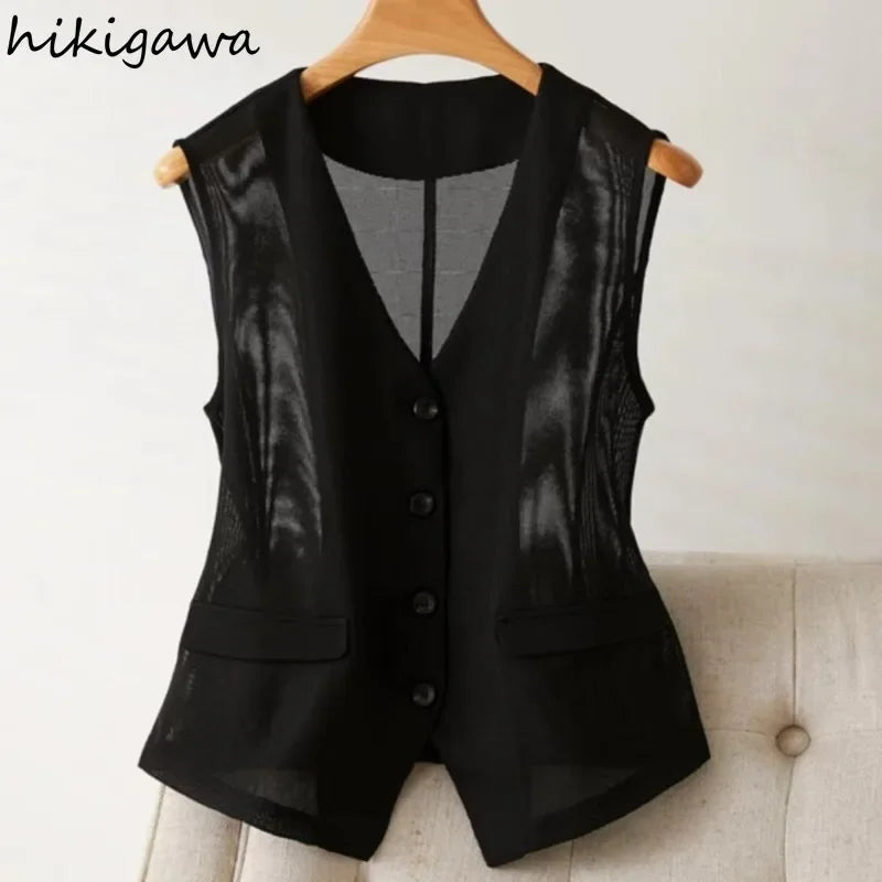 Women's Sleeveless Gauze Tank-Vest