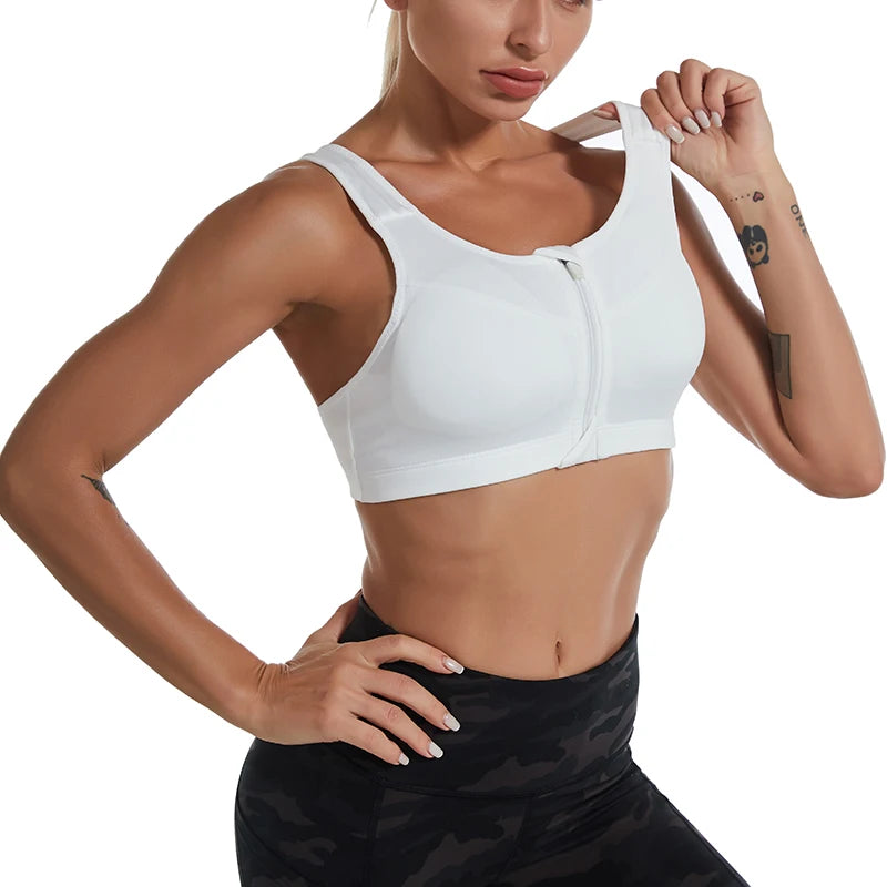 Plus Size Sports Bras with Front Zipper