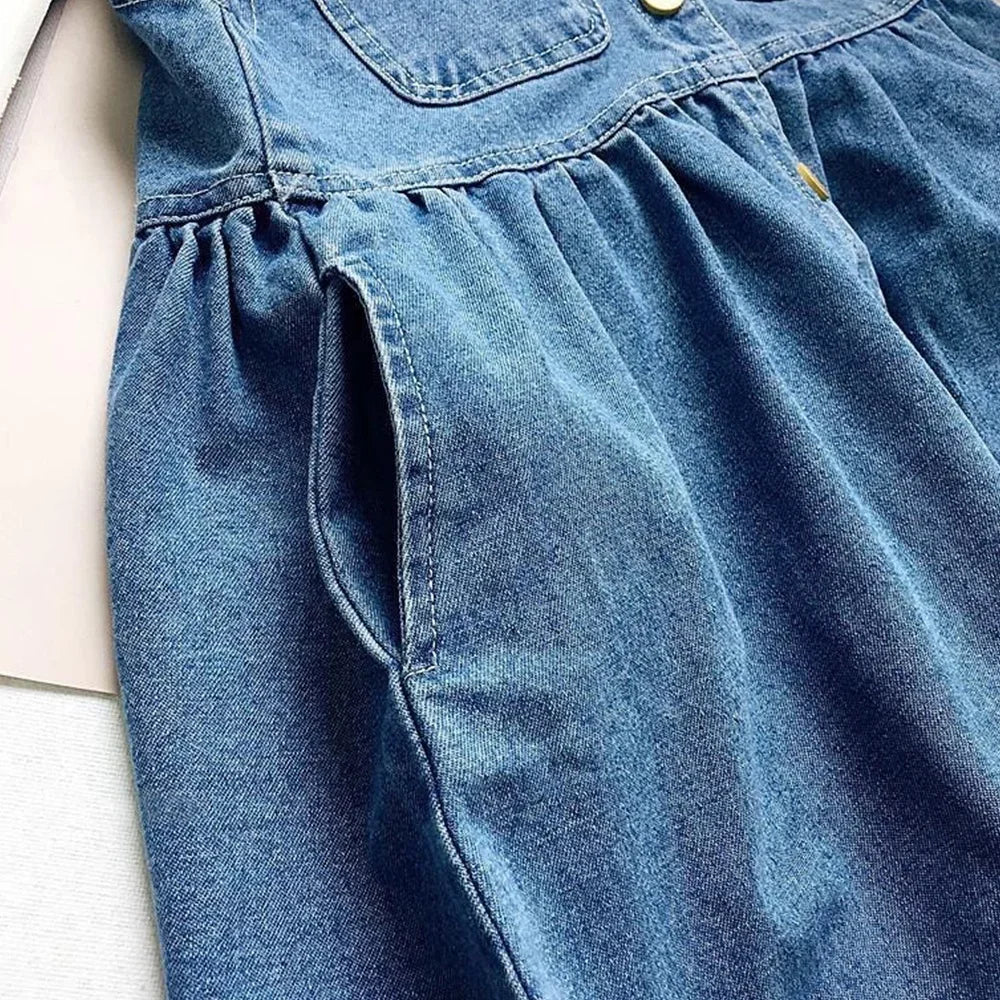 Girls Denim Sleeveless Dress