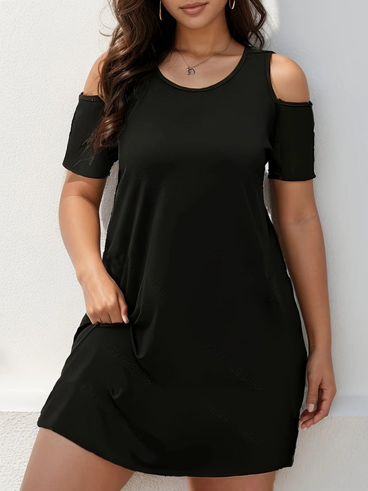 Plus Size Women's Cold Shoulder Dress