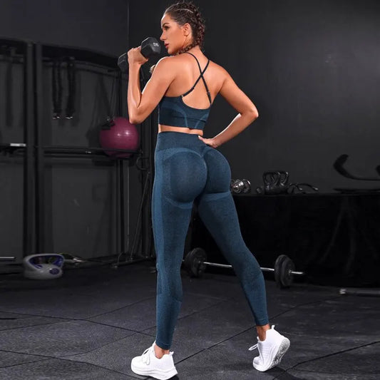 2 Pieces Women's Seamless Yoga Set Workout Sportswear