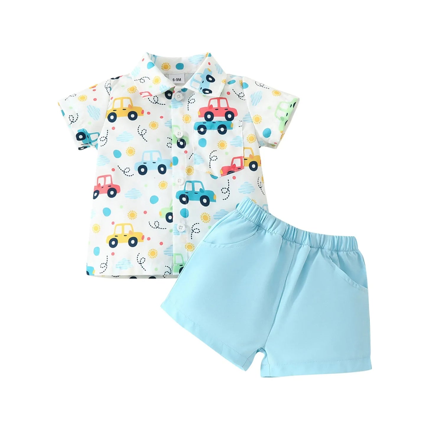 Boys 2 Piece Shirt Shorts Set