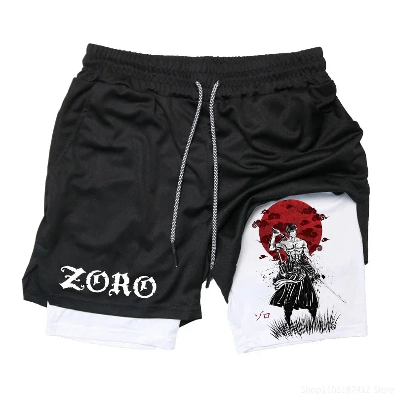 Rorona Zoro Double-layer Compression Shorts Men's